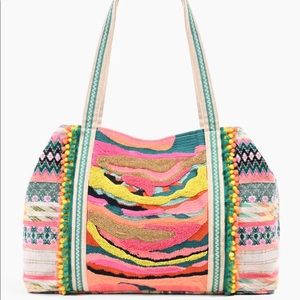 America and Beyond DAPHNE EMBELLISHED MULTI-COLORED HAND BEADED TOTE